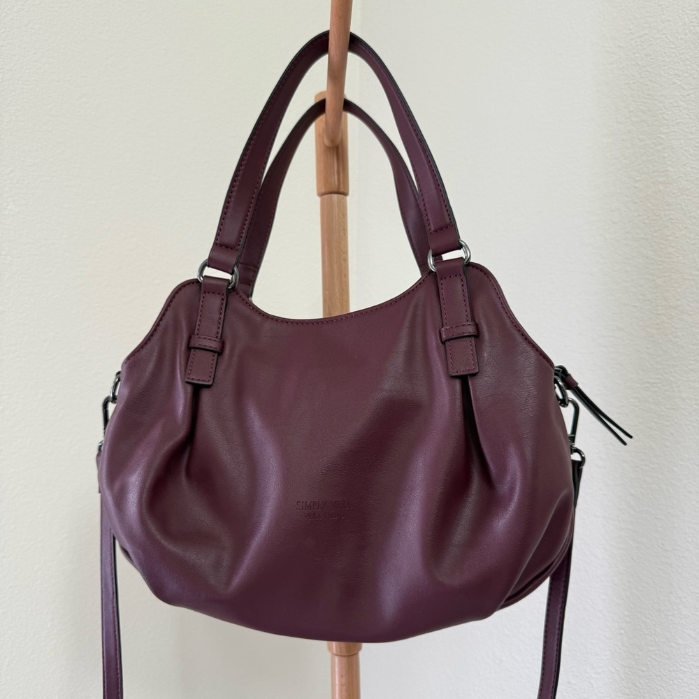 Simply Vera Vera Wang Burgundy Women’s Crossbody Bag with Multiple Compartments
